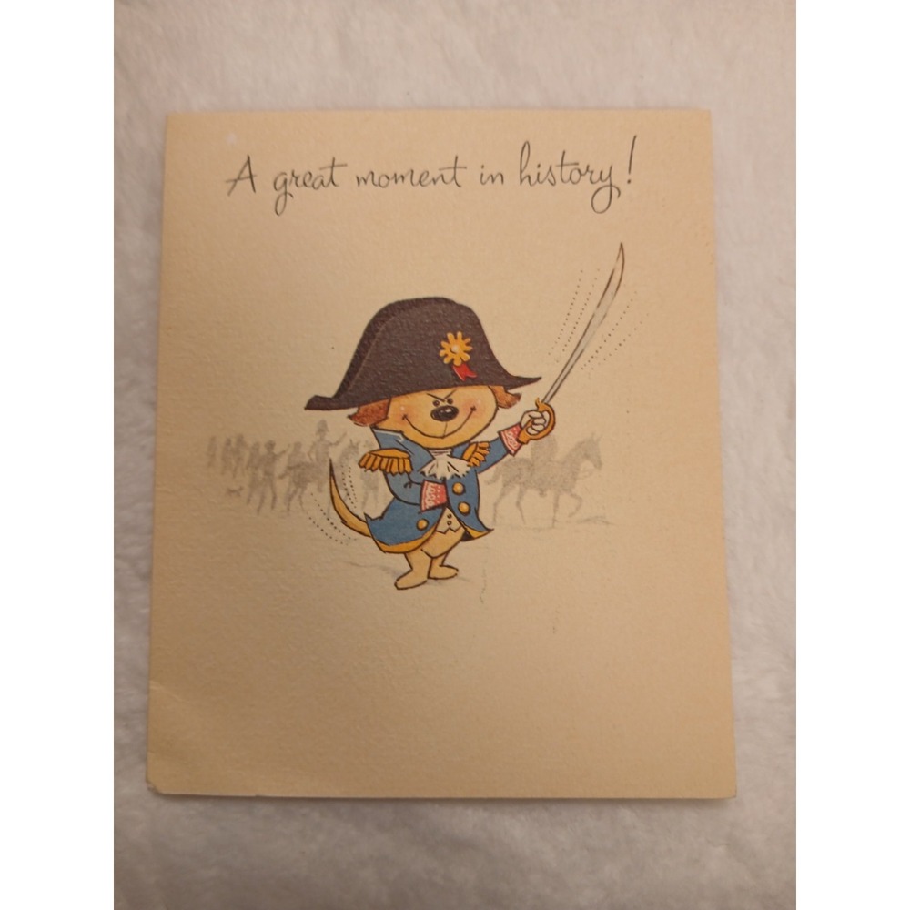 Vintage Norcross Cute Write Back‎ Napoleon Dog Card Unused W/ Envelope